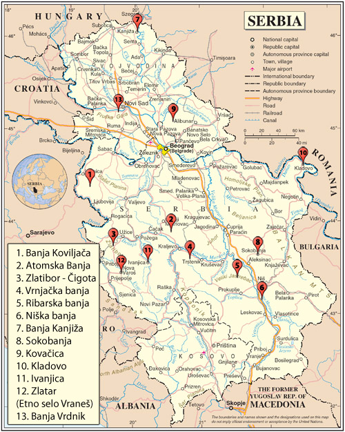 karta srbije sa gradovima Spa roads of Serbia karta srbije sa gradovima